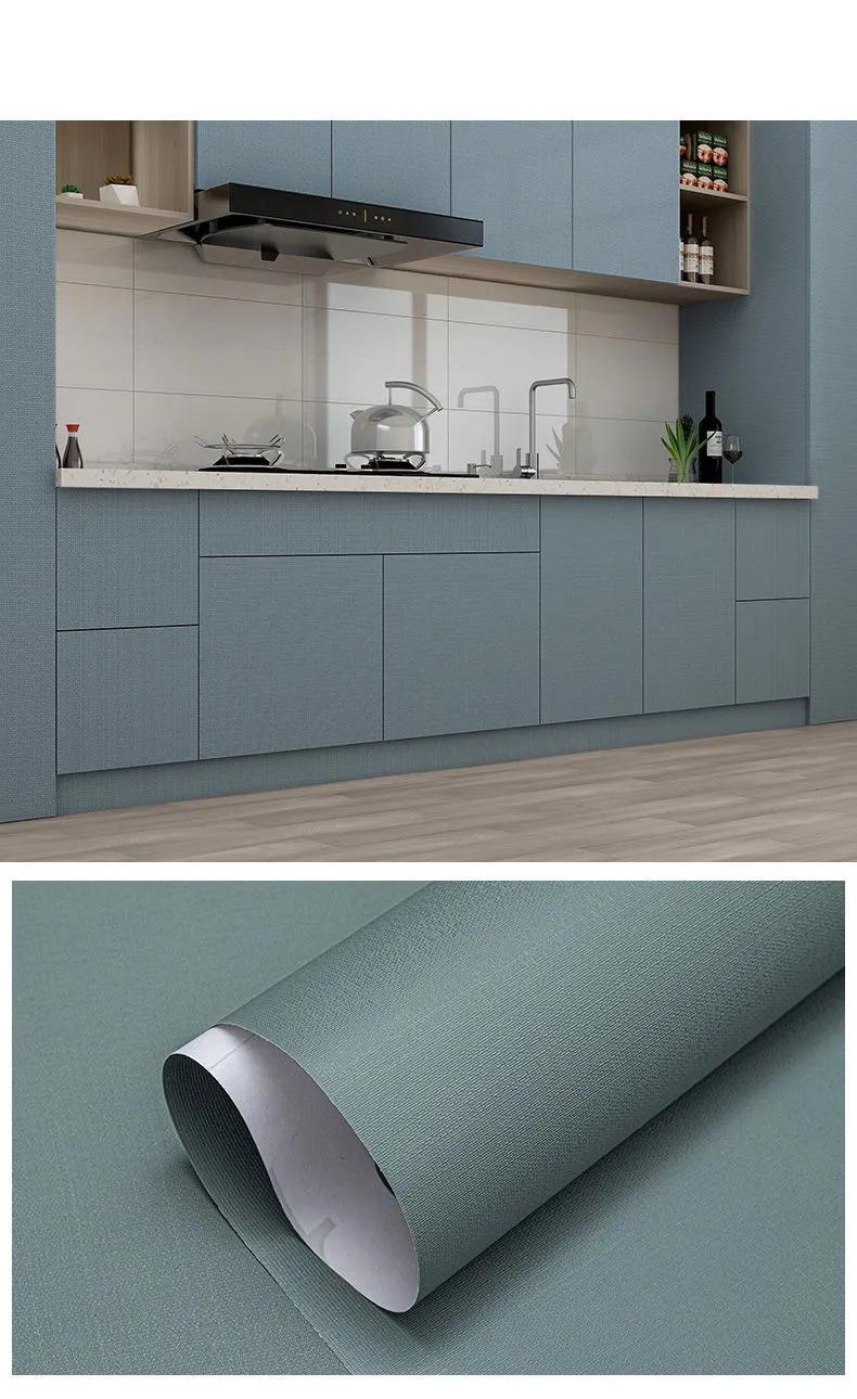 Kitchen Cabinet Oil-proof PVC Thickened Self-adhesive Wallpaper Waterproof Contact Paper Desktop Door Furniture Wall Stickers