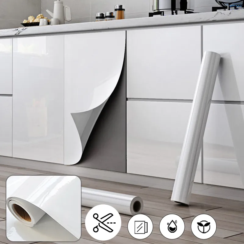 Kitchen Cabinet Oil-proof PVC Thickened Self-adhesive Wallpaper Waterproof Contact Paper Desktop Door Furniture Wall Stickers