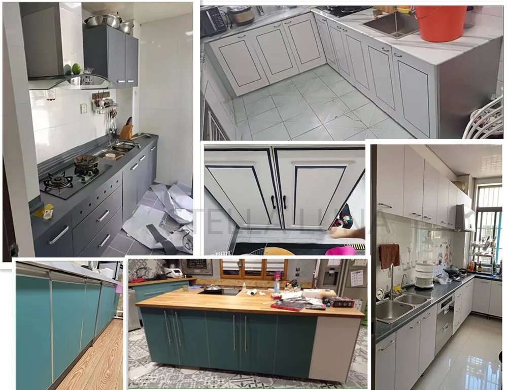 Kitchen Cabinet Oil-proof PVC Thickened Self-adhesive Wallpaper Waterproof Contact Paper Desktop Door Furniture Wall Stickers