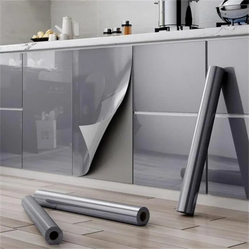 Kitchen Cabinet Oil-proof PVC Thickened Self-adhesive Wallpaper Waterproof Contact Paper Desktop Door Furniture Wall Stickers