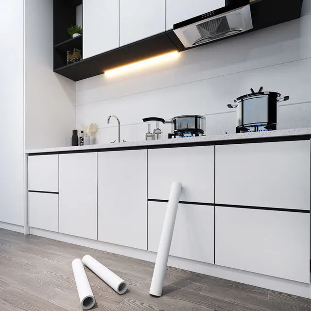 Kitchen Cabinet Oil-proof PVC Thickened Self-adhesive Wallpaper Waterproof Contact Paper Desktop Door Furniture Wall Stickers