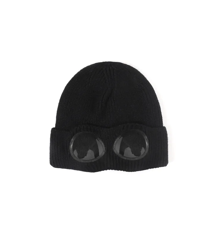 Brimless Hat With Goggles For Men And Women In Winter Hat Neutral Solid Color Skull Knitted Hat In Winter