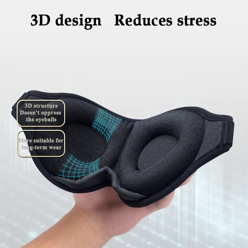 3D Memory Foam Silk Sleep Mask Soft Eye Patches Comfort Three Dimensiona Design Face Sleeping Mask Eyeshade Breathable Women Men