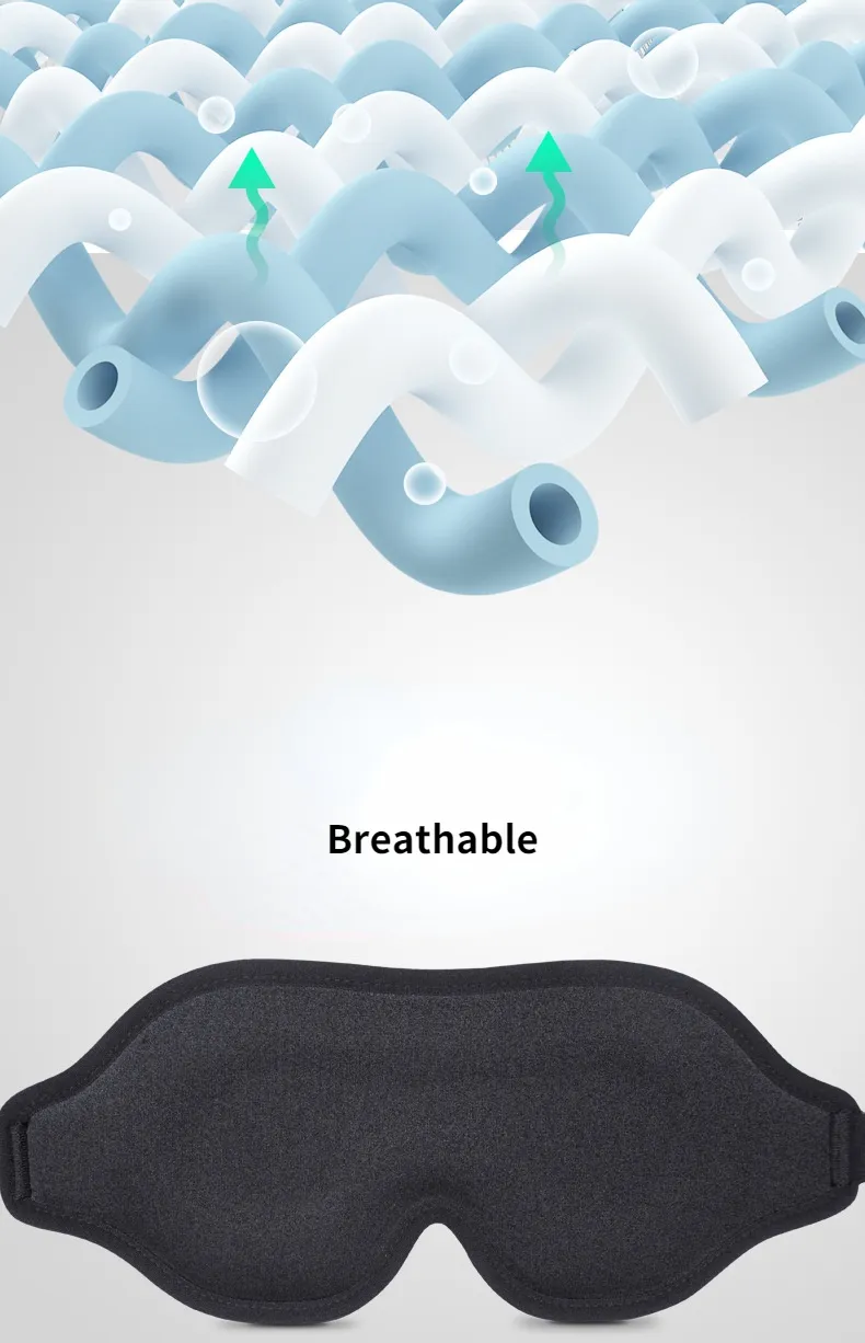 3D Memory Foam Silk Sleep Mask Soft Eye Patches Comfort Three Dimensiona Design Face Sleeping Mask Eyeshade Breathable Women Men