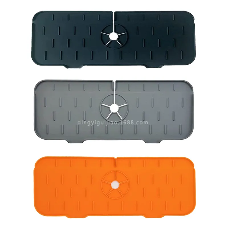 Faucet Mat Kitchen Sink Silicone Splash Pad Drainage Waterstop Bathroom Countertop Protector Quick Dry Tray