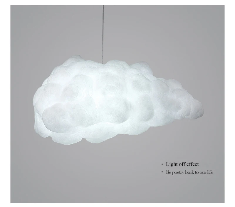 New Design Multiple Styles Simulation Cloud Pendant Lamp Living Restaurant Kids Room Silk Cotton Led Indoor House Decor Lighting