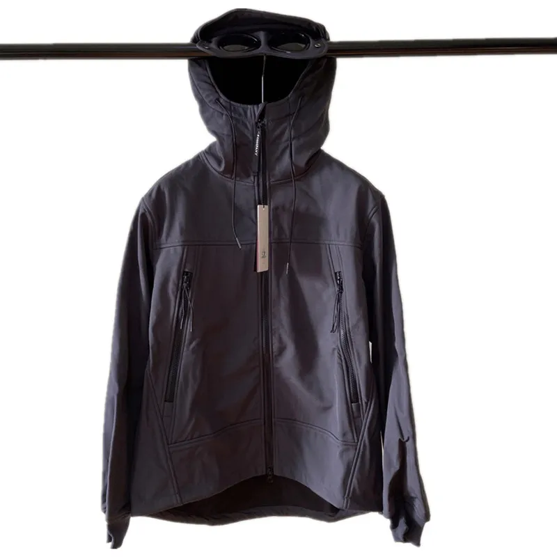 Winter Windbreaker Jackets Men Cotton Fleece Warm Zipper Glasses CP Jackets Autumn Casual Loose Hooded Outdoor Coat Chaquetas