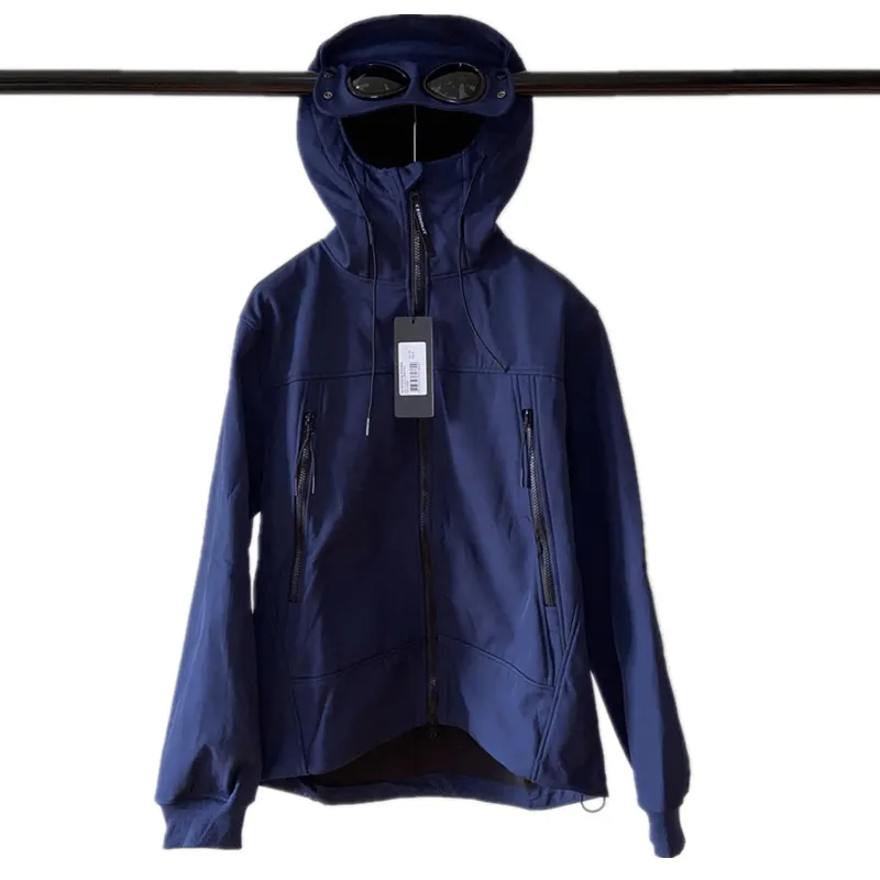 Winter Windbreaker Jackets Men Cotton Fleece Warm Zipper Glasses CP Jackets Autumn Casual Loose Hooded Outdoor Coat Chaquetas