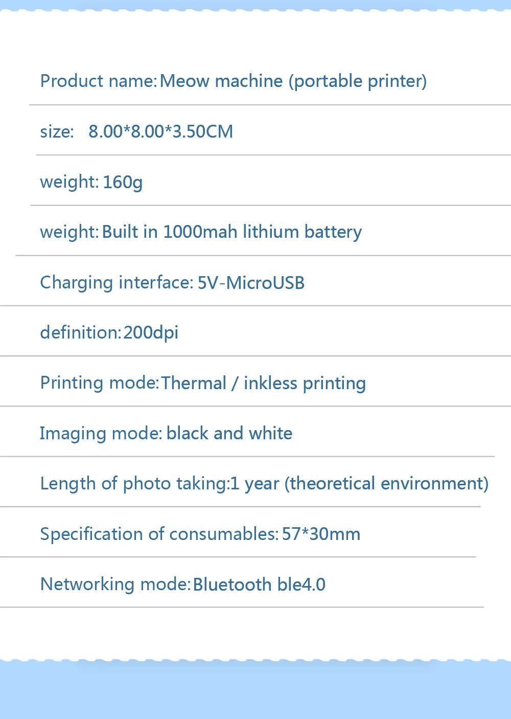 Portable Mini Bluetooth Wrong Printer Mobile Phone Photo Title Note Print Pocket Student Error Label Printer for Children's Gift