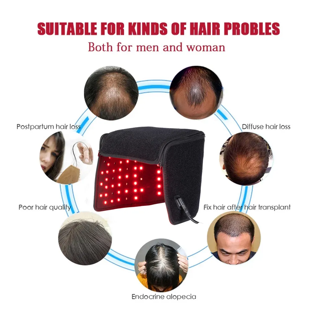 LED Red Light Therapy Hat For Hair Growth Red & Infrared Light Hair Growth Cap For Hair Loss Promote Hair Fast Regrow Care Cap