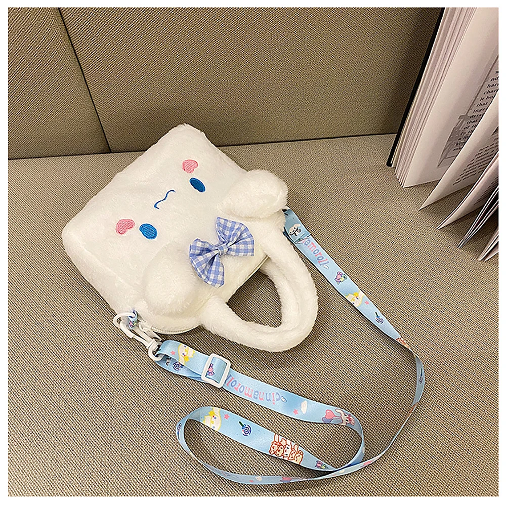 Sanrio Plush Bag Kawaii Kuromi Cinnamoroll Melody Cartoon Anime Handbag Crossbody Cosmetic Travel Storage Bags Women Girls Gifts