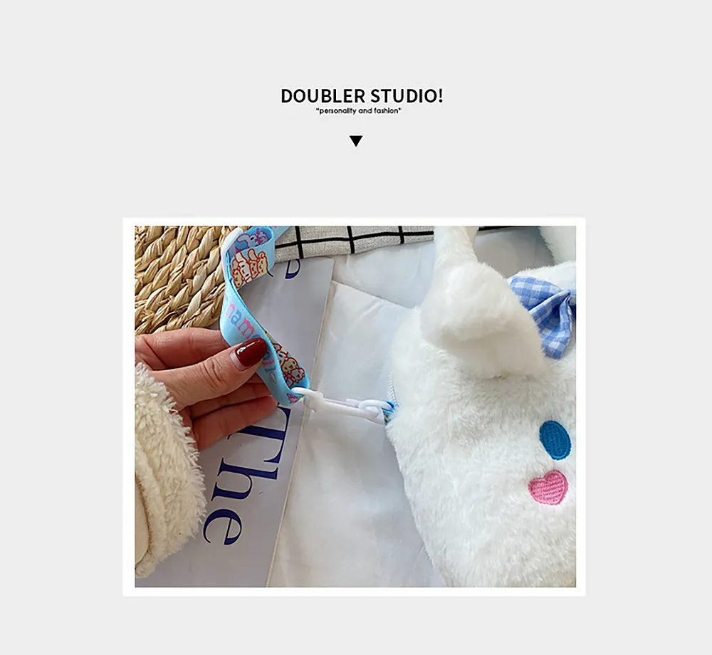 Sanrio Plush Bag Kawaii Kuromi Cinnamoroll Melody Cartoon Anime Handbag Crossbody Cosmetic Travel Storage Bags Women Girls Gifts