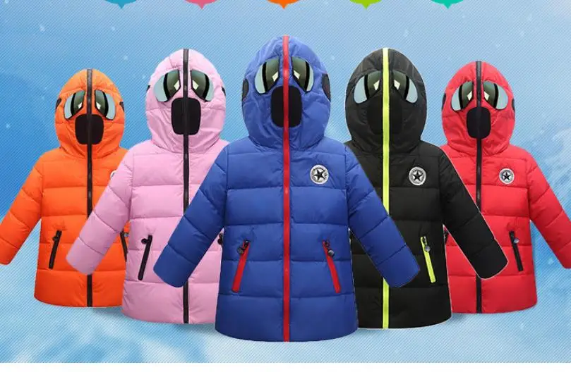 Children down jacket Winter Boy Jacket With Glasses For Girl Korean Clothes Thickening Down Cotton Children's clothing 4 -12y
