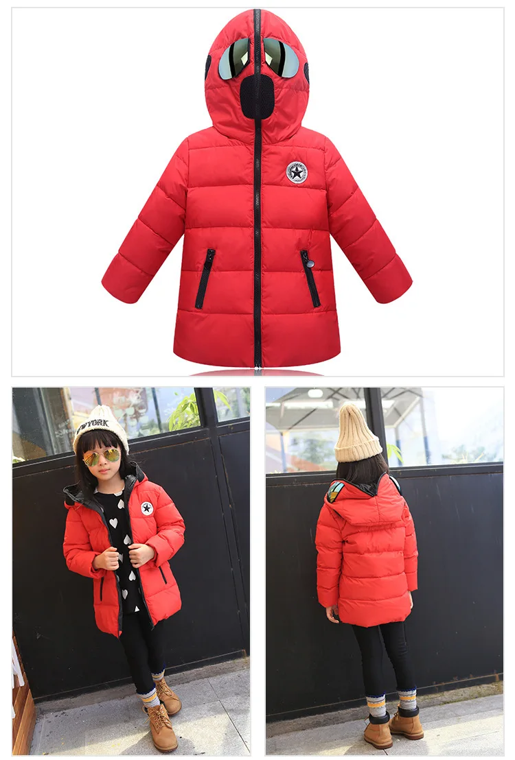Children down jacket Winter Boy Jacket With Glasses For Girl Korean Clothes Thickening Down Cotton Children's clothing 4 -12y