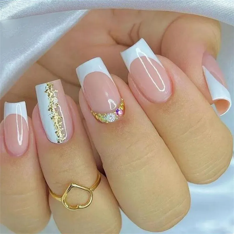24pcs/Box Nails Fake Press On Accessories Art Reusable Adhesive False Supplies Charms Products Stylist Decorated False Nails
