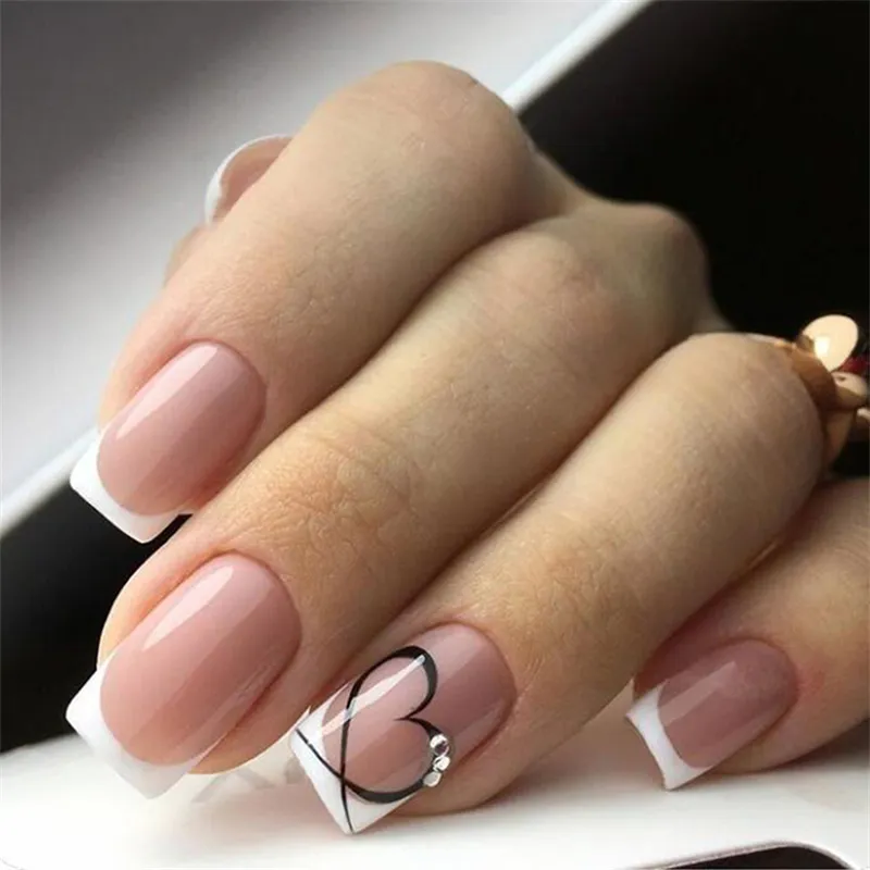 24pcs/Box Nails Fake Press On Accessories Art Reusable Adhesive False Supplies Charms Products Stylist Decorated False Nails