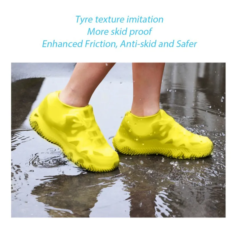 1 Pair Waterproof Non-slip Silicone Shoe High Elastic Wear-resistant Unisex Rain Boots for Outdoor Rainy Day Reusable Shoe Cover 1 Pair Waterproof Non-slip Silicone Shoe High Elastic Wear-resistant Unisex Rain Boots for Outdoor Rainy Day Reusable Shoe Cover