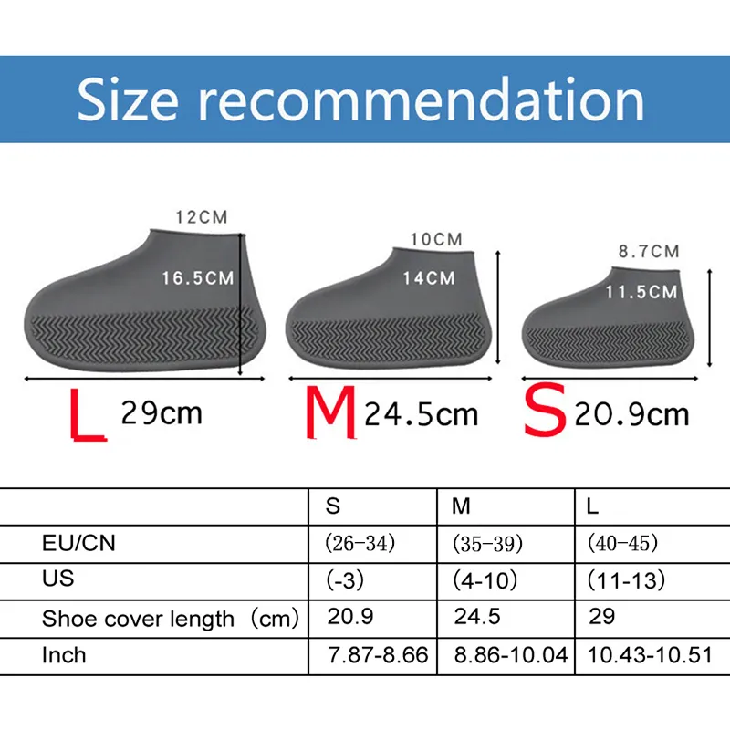 1 Pair Waterproof Non-slip Silicone Shoe High Elastic Wear-resistant Unisex Rain Boots for Outdoor Rainy Day Reusable Shoe Cover 1 Pair Waterproof Non-slip Silicone Shoe High Elastic Wear-resistant Unisex Rain Boots for Outdoor Rainy Day Reusable Shoe Cover