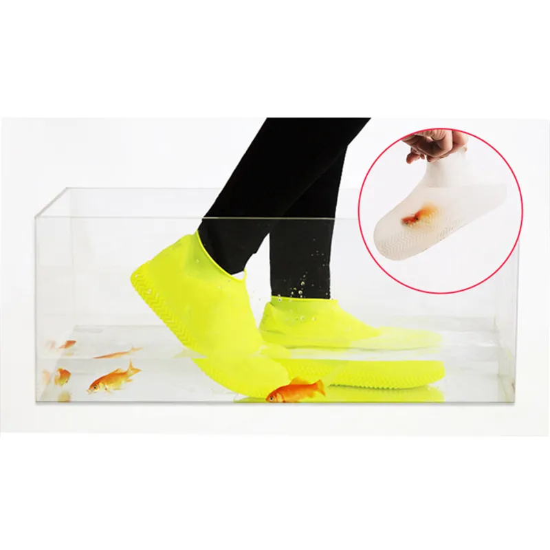 1 Pair Waterproof Non-slip Silicone Shoe High Elastic Wear-resistant Unisex Rain Boots for Outdoor Rainy Day Reusable Shoe Cover 1 Pair Waterproof Non-slip Silicone Shoe High Elastic Wear-resistant Unisex Rain Boots for Outdoor Rainy Day Reusable Shoe Cover