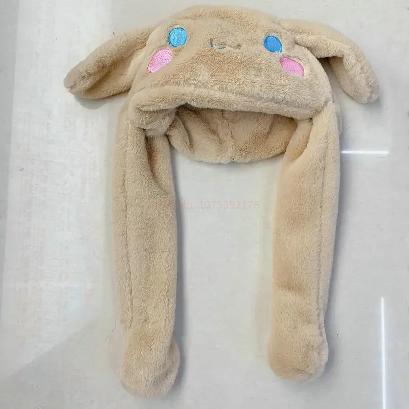 Kawaii Sanrio Hat Cinnamoroll Accessories Cute Plush Keep Warm Bunny Hat Ears Up Plush Toy Girl Winter Cap Xmas Festival Gifts