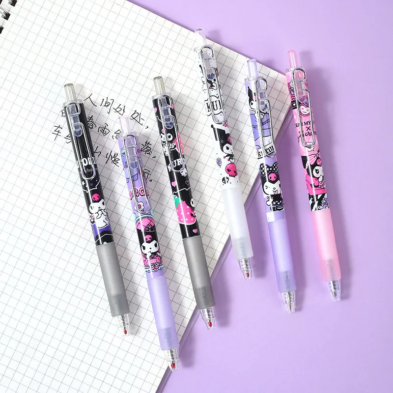 Sanrio 12pcs Cartoon Gel Pen Kawaii Hello Kitty Kuromi Cinnamoroll Stationery 0.5 Black With Metal Hook Office Write Cute Pens Sanrio 12pcs Cartoon Gel Pen Kawaii Hello Kitty Kuromi Cinnamoroll Stationery 0.5 Black With Metal Hook Office Write Cute Pens