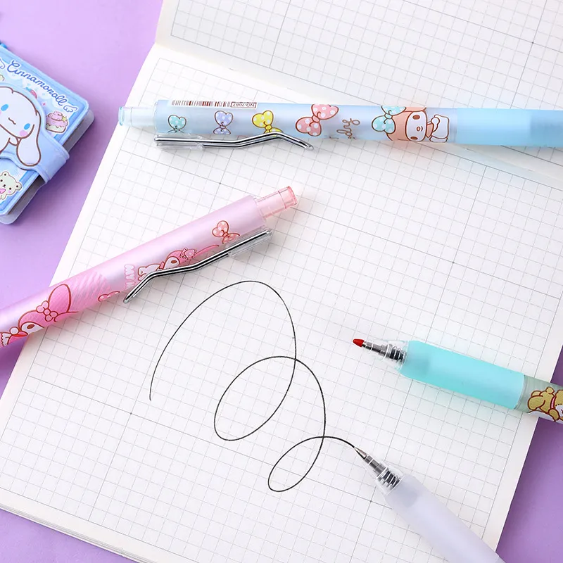 Sanrio 12pcs Cartoon Gel Pen Kawaii Hello Kitty Kuromi Cinnamoroll Stationery 0.5 Black With Metal Hook Office Write Cute Pens Sanrio 12pcs Cartoon Gel Pen Kawaii Hello Kitty Kuromi Cinnamoroll Stationery 0.5 Black With Metal Hook Office Write Cute Pens