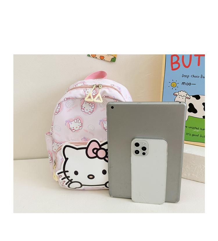 Sanrio Kids Schoolbag Backpack Hello Kitty Kuromi Cinnamoroll Printed Oxford Cloth Kindergarten Girl Backpack School Supplies