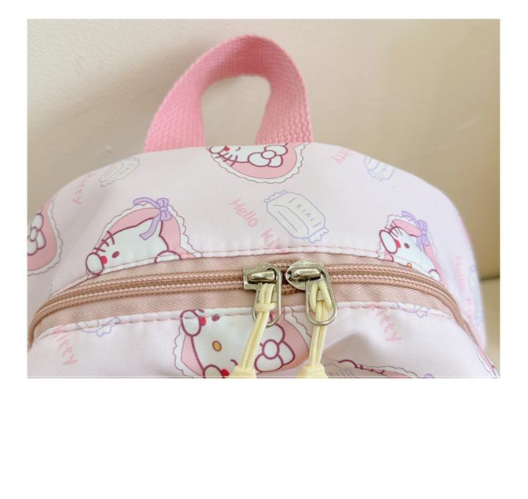Sanrio Kids Schoolbag Backpack Hello Kitty Kuromi Cinnamoroll Printed Oxford Cloth Kindergarten Girl Backpack School Supplies