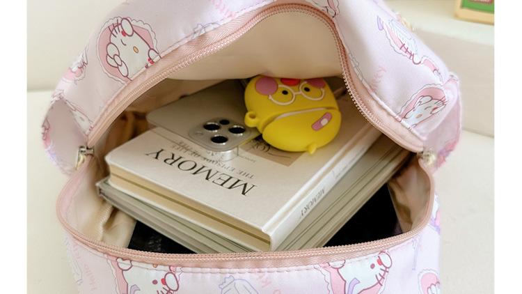 Sanrio Kids Schoolbag Backpack Hello Kitty Kuromi Cinnamoroll Printed Oxford Cloth Kindergarten Girl Backpack School Supplies