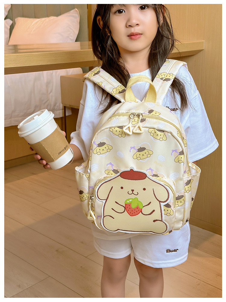 Sanrio Kids Schoolbag Backpack Hello Kitty Kuromi Cinnamoroll Printed Oxford Cloth Kindergarten Girl Backpack School Supplies