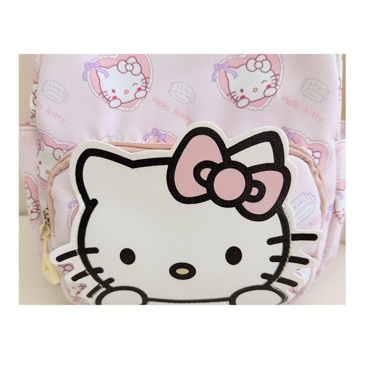 Sanrio Kids Schoolbag Backpack Hello Kitty Kuromi Cinnamoroll Printed Oxford Cloth Kindergarten Girl Backpack School Supplies