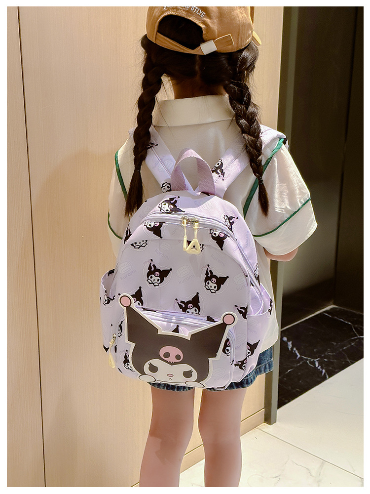 Sanrio Kids Schoolbag Backpack Hello Kitty Kuromi Cinnamoroll Printed Oxford Cloth Kindergarten Girl Backpack School Supplies