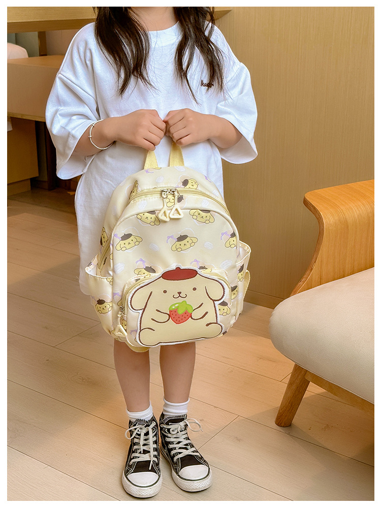 Sanrio Kids Schoolbag Backpack Hello Kitty Kuromi Cinnamoroll Printed Oxford Cloth Kindergarten Girl Backpack School Supplies