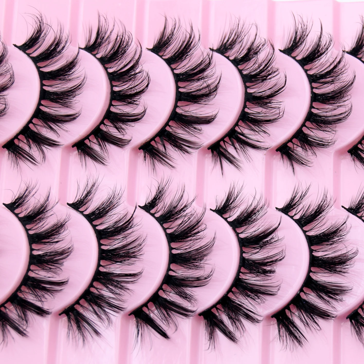 10 Pairs Eyelashes Natural Long 3D Mink Lashes Fluffy Volume Mink False Eyelashes Cruelty Free Wispy Lashes Makeup Cilios Q01