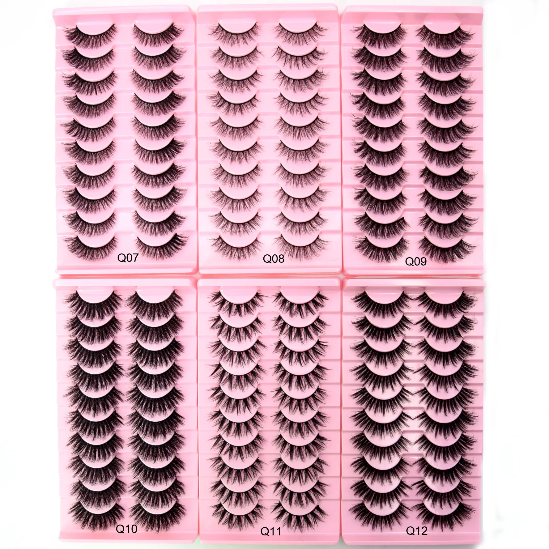 10 Pairs Eyelashes Natural Long 3D Mink Lashes Fluffy Volume Mink False Eyelashes Cruelty Free Wispy Lashes Makeup Cilios Q01