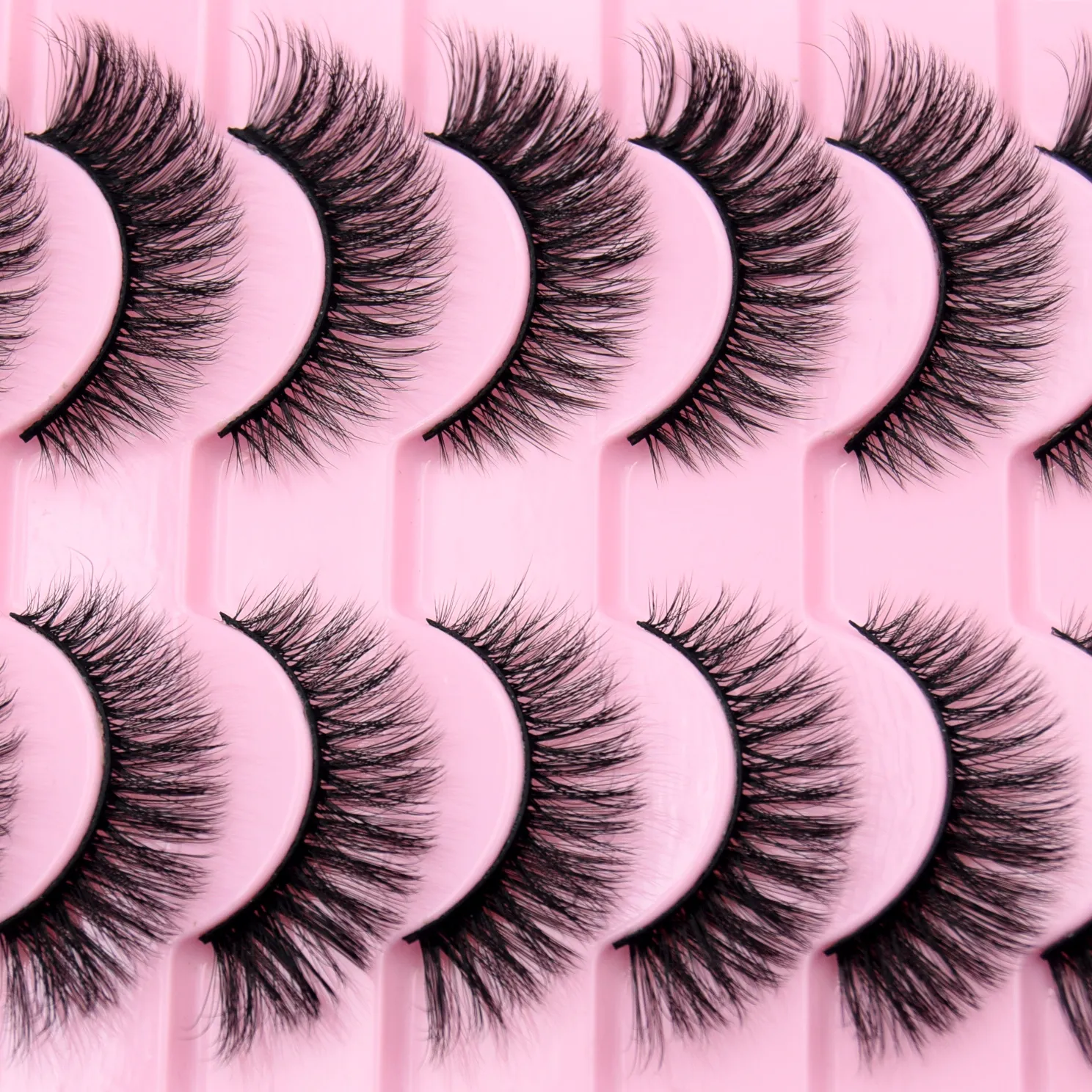 10 Pairs Eyelashes Natural Long 3D Mink Lashes Fluffy Volume Mink False Eyelashes Cruelty Free Wispy Lashes Makeup Cilios Q01