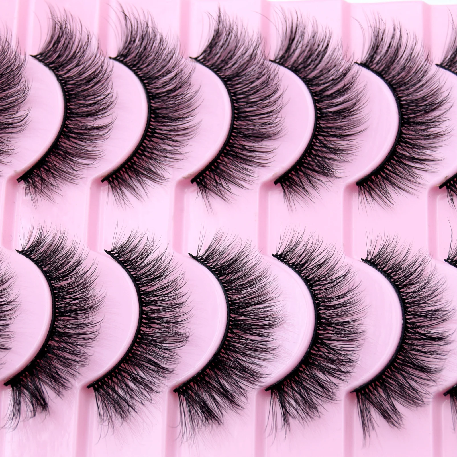 10 Pairs Eyelashes Natural Long 3D Mink Lashes Fluffy Volume Mink False Eyelashes Cruelty Free Wispy Lashes Makeup Cilios Q01