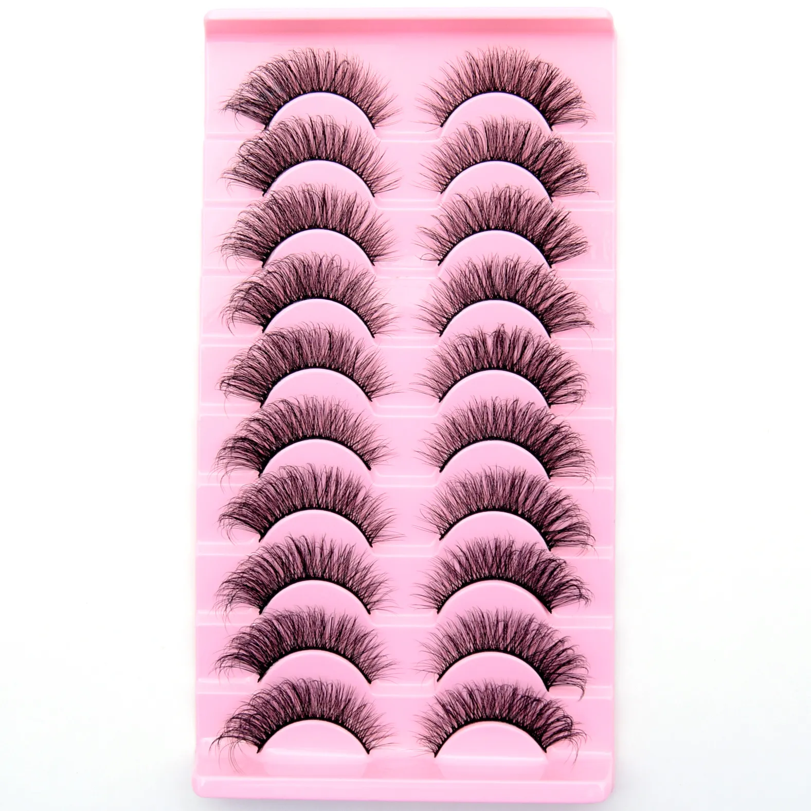 10 Pairs Eyelashes Natural Long 3D Mink Lashes Fluffy Volume Mink False Eyelashes Cruelty Free Wispy Lashes Makeup Cilios Q01