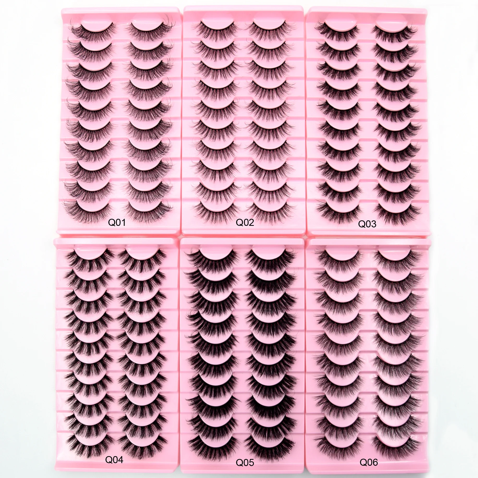 10 Pairs Eyelashes Natural Long 3D Mink Lashes Fluffy Volume Mink False Eyelashes Cruelty Free Wispy Lashes Makeup Cilios Q01