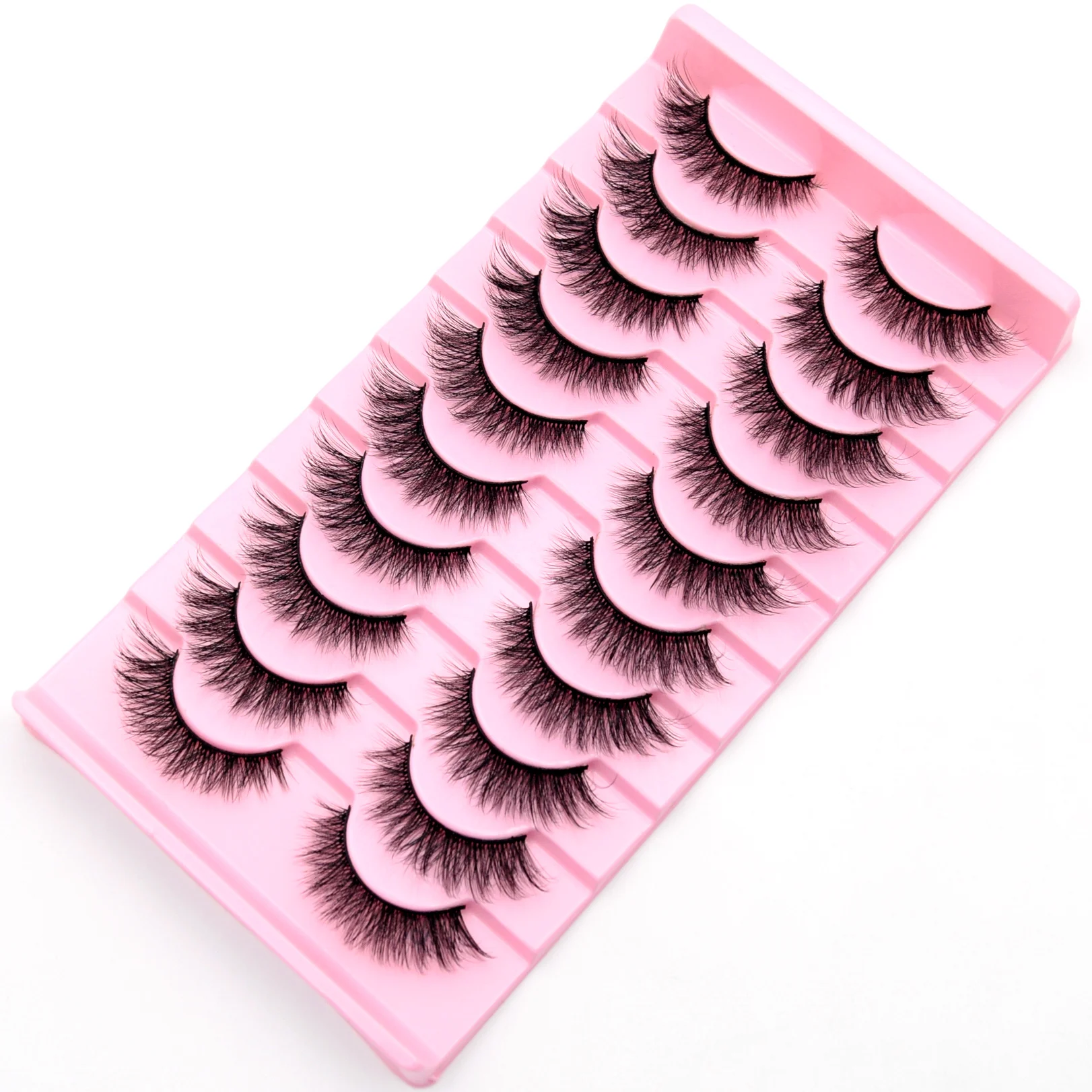 10 Pairs Eyelashes Natural Long 3D Mink Lashes Fluffy Volume Mink False Eyelashes Cruelty Free Wispy Lashes Makeup Cilios Q01