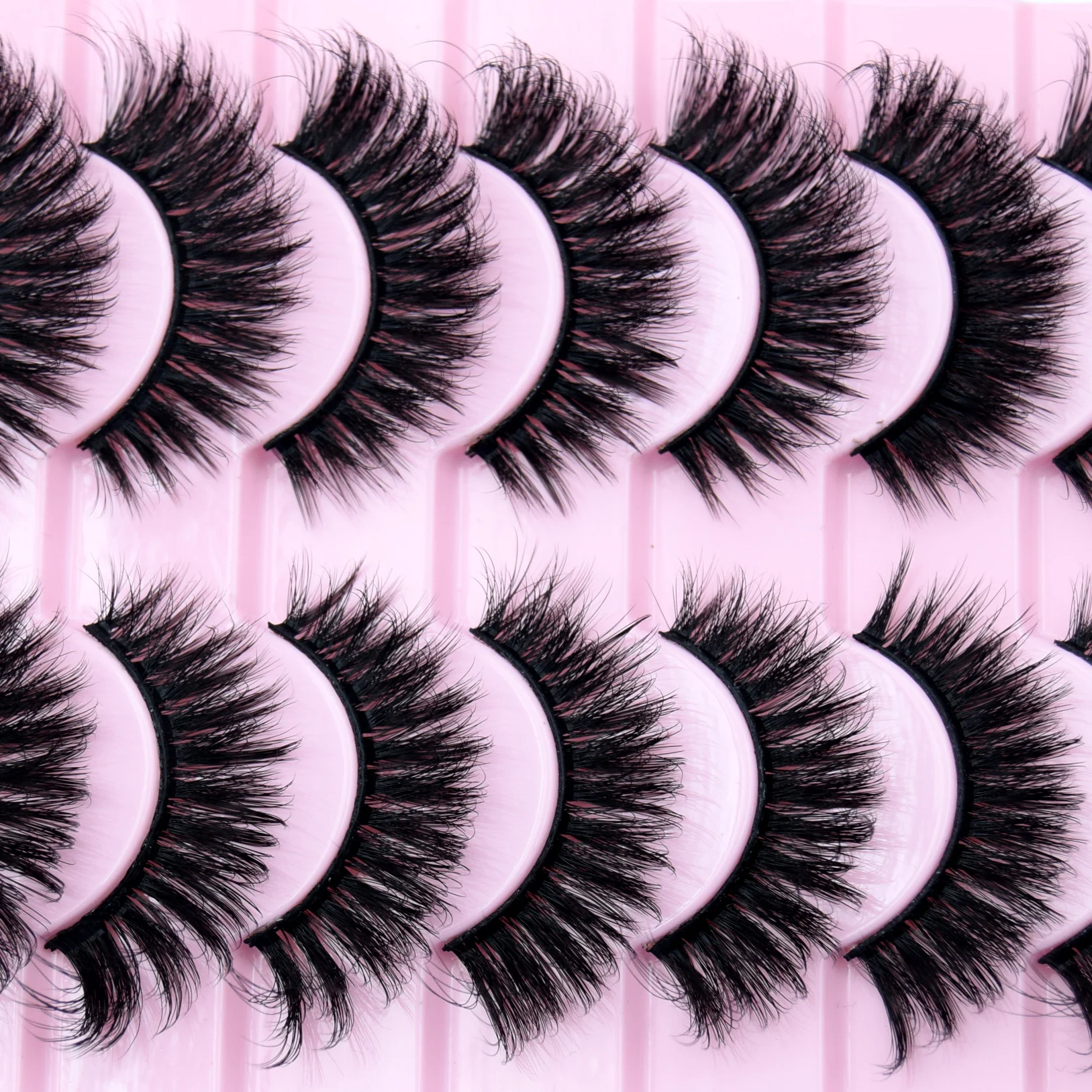 10 Pairs Eyelashes Natural Long 3D Mink Lashes Fluffy Volume Mink False Eyelashes Cruelty Free Wispy Lashes Makeup Cilios Q01