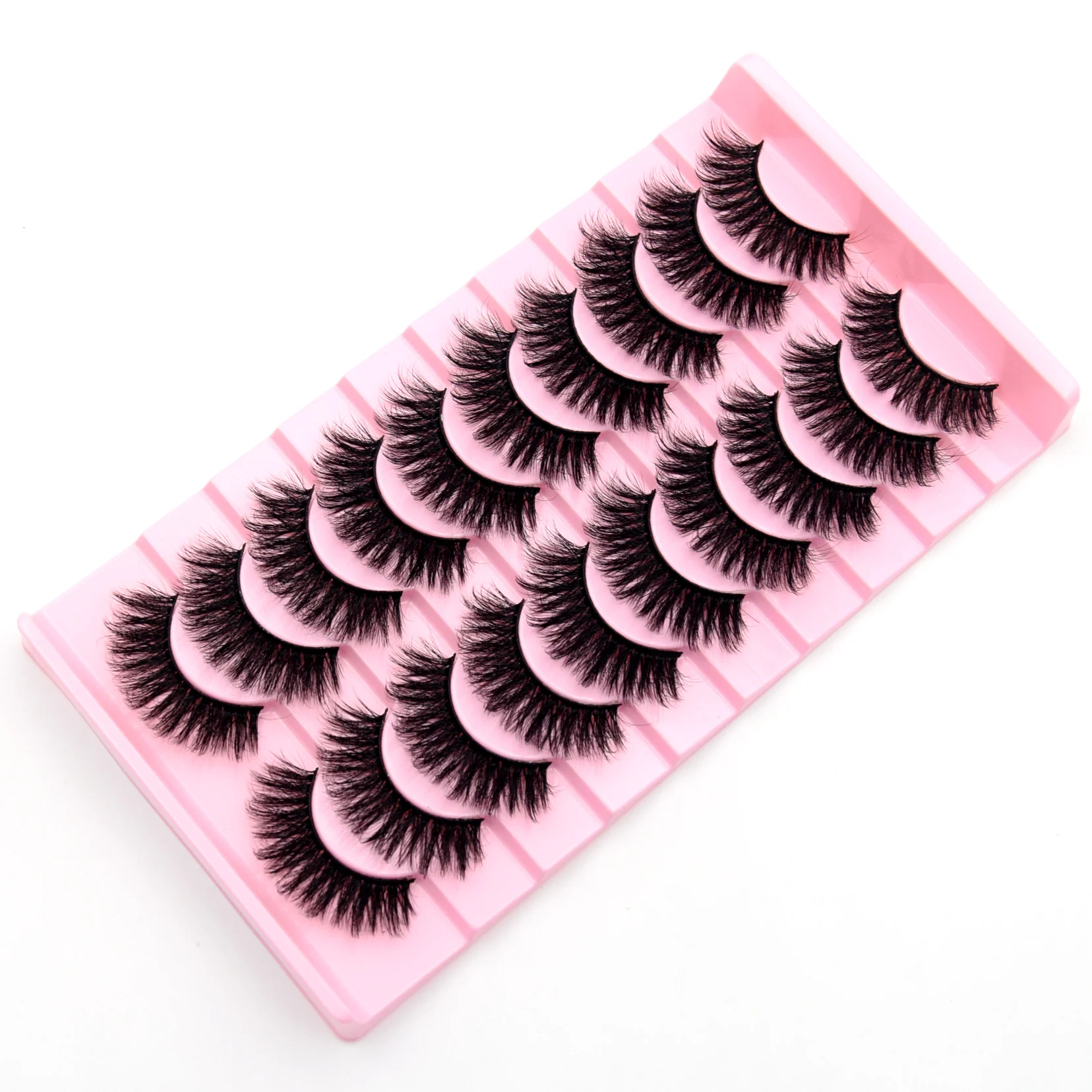 10 Pairs Eyelashes Natural Long 3D Mink Lashes Fluffy Volume Mink False Eyelashes Cruelty Free Wispy Lashes Makeup Cilios Q01