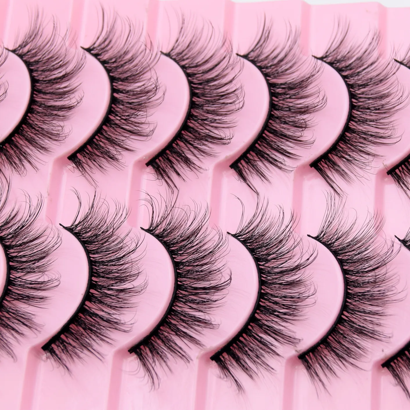 10 Pairs Eyelashes Natural Long 3D Mink Lashes Fluffy Volume Mink False Eyelashes Cruelty Free Wispy Lashes Makeup Cilios Q01