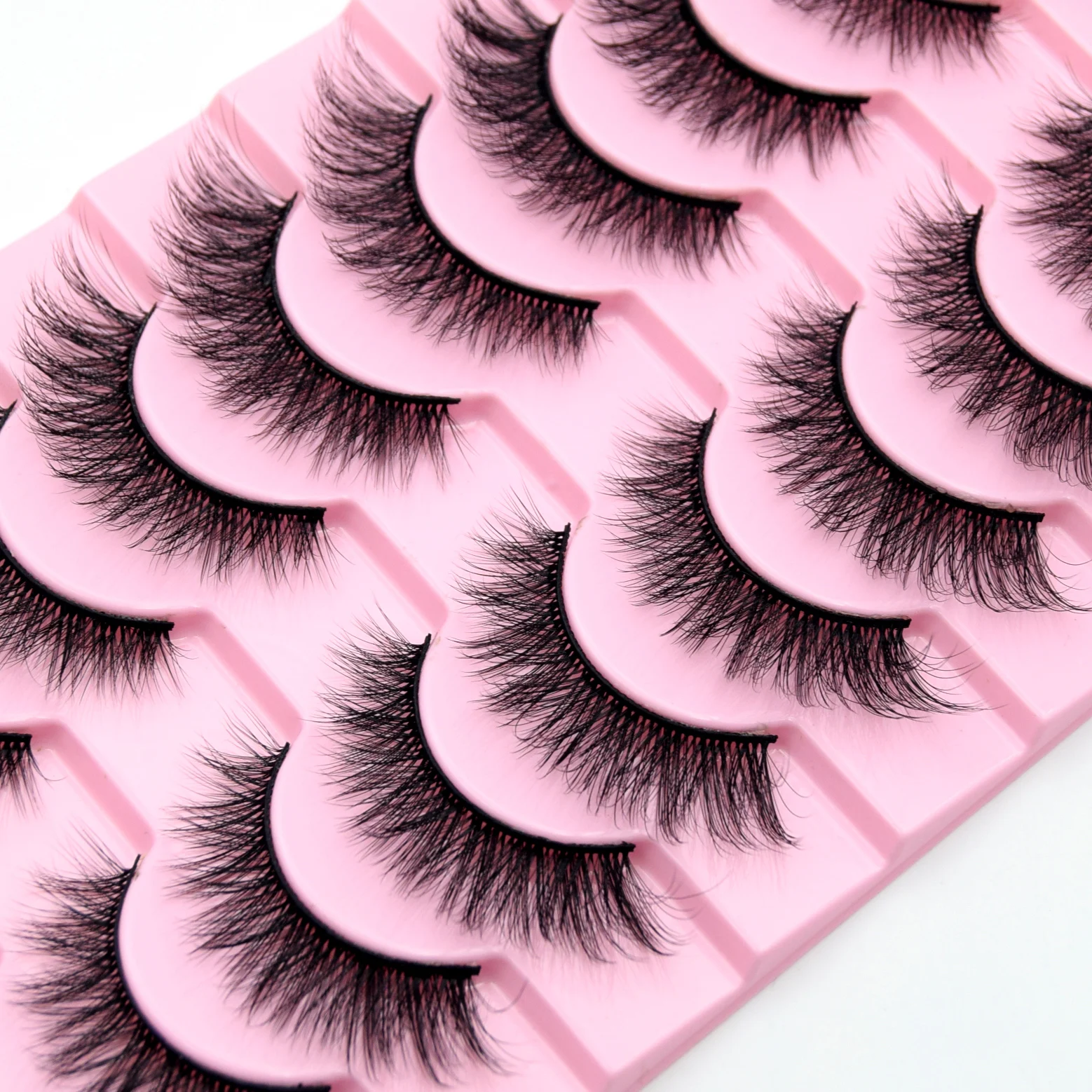 10 Pairs Eyelashes Natural Long 3D Mink Lashes Fluffy Volume Mink False Eyelashes Cruelty Free Wispy Lashes Makeup Cilios Q01