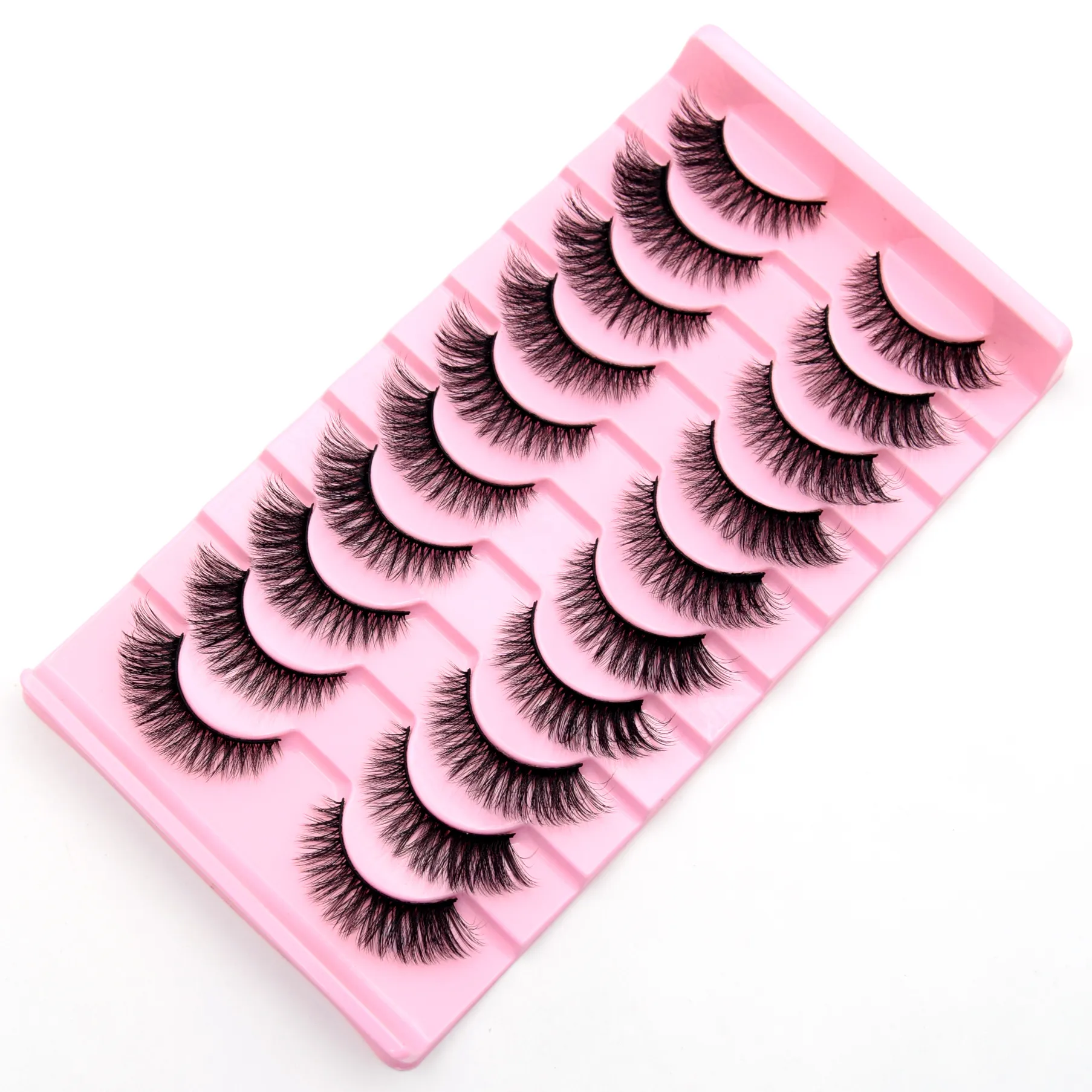 10 Pairs Eyelashes Natural Long 3D Mink Lashes Fluffy Volume Mink False Eyelashes Cruelty Free Wispy Lashes Makeup Cilios Q01