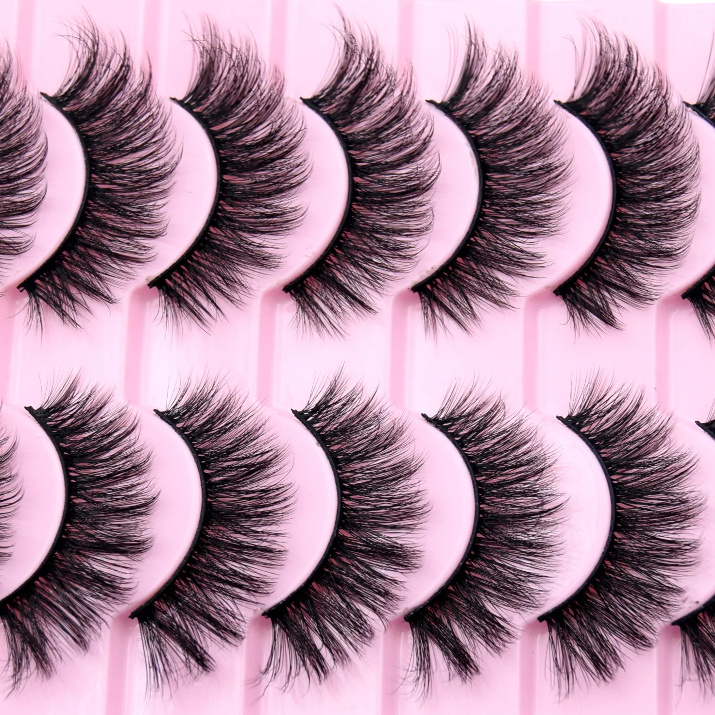 10 Pairs Eyelashes Natural Long 3D Mink Lashes Fluffy Volume Mink False Eyelashes Cruelty Free Wispy Lashes Makeup Cilios Q01