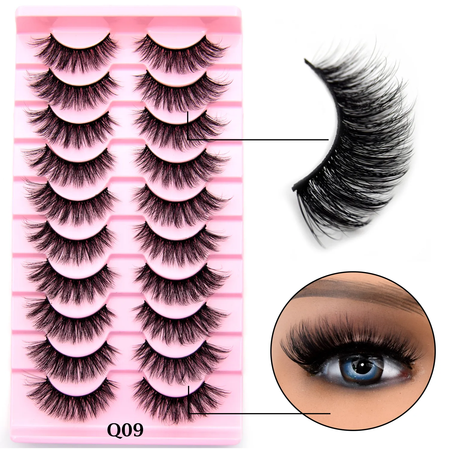 10 Pairs Eyelashes Natural Long 3D Mink Lashes Fluffy Volume Mink False Eyelashes Cruelty Free Wispy Lashes Makeup Cilios Q01