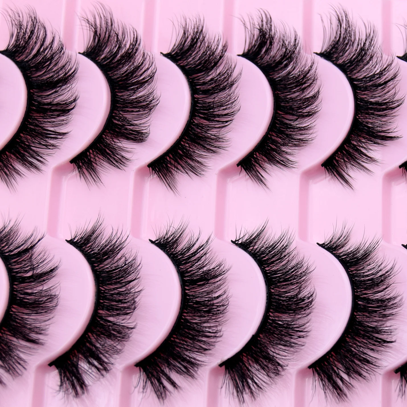 10 Pairs Eyelashes Natural Long 3D Mink Lashes Fluffy Volume Mink False Eyelashes Cruelty Free Wispy Lashes Makeup Cilios Q01