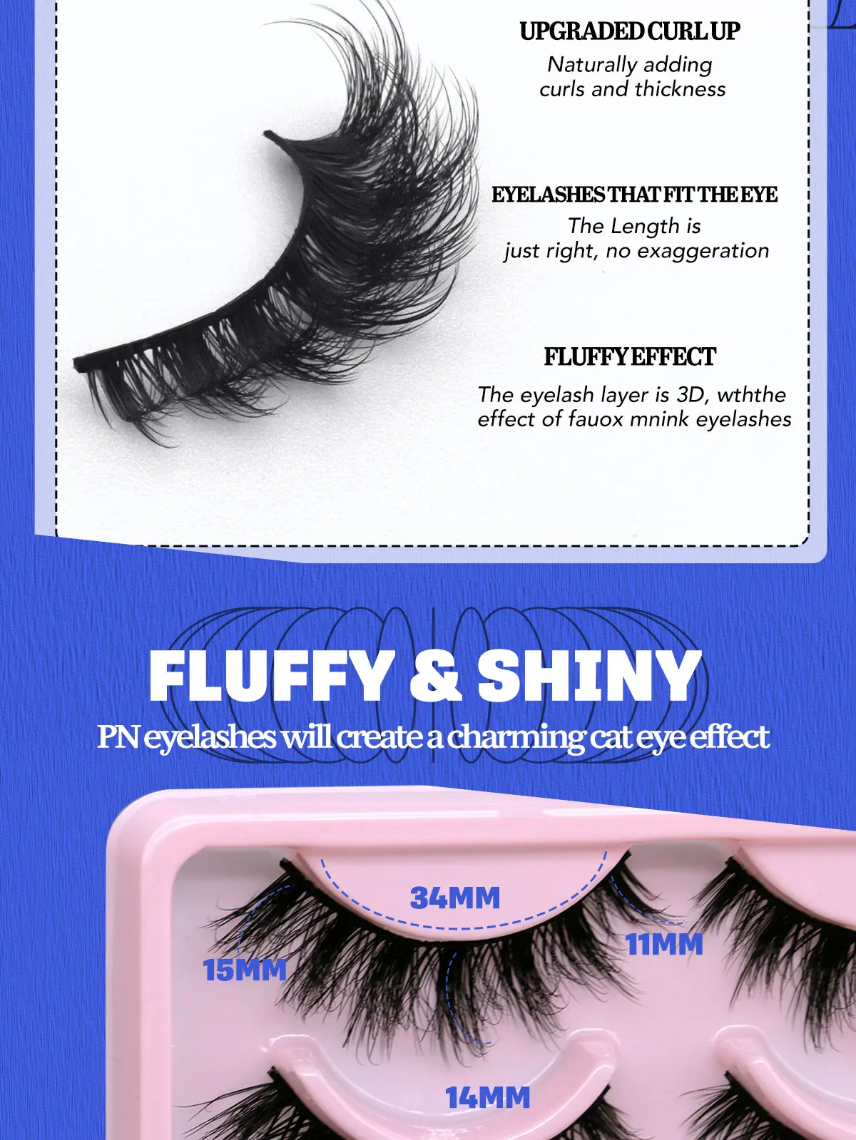 GROINNEYA 5/10 Pairs 3D Faux Mink Lashes Fluffy Soft Full Thick Wispy Natural long False Eyelashes Curly lashes wholesale lashes