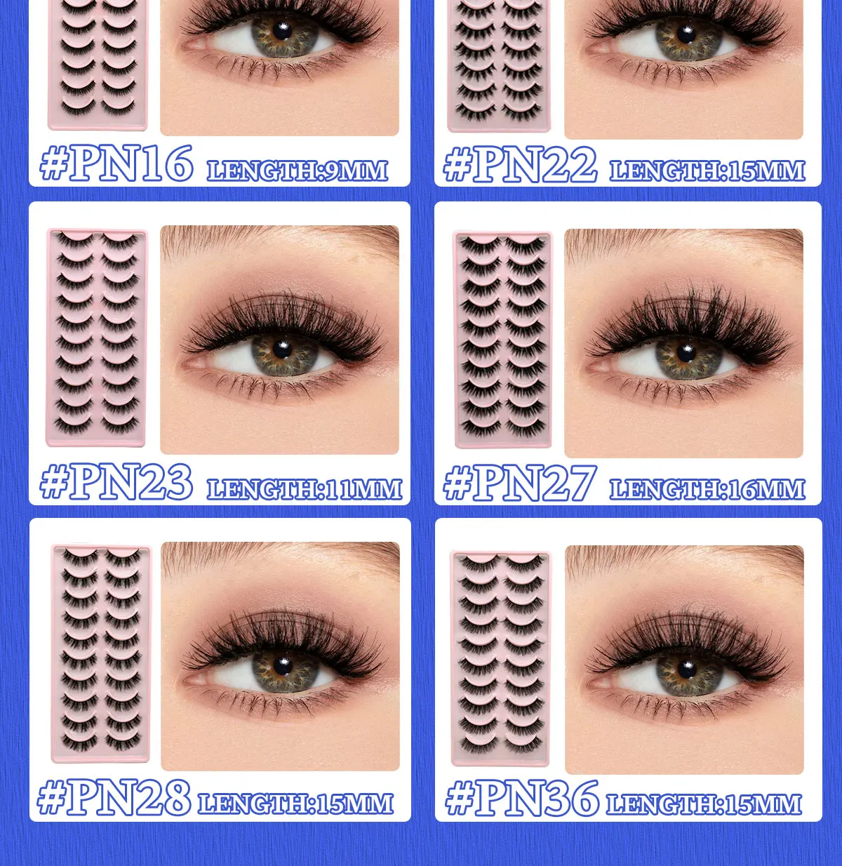 GROINNEYA 5/10 Pairs 3D Faux Mink Lashes Fluffy Soft Full Thick Wispy Natural long False Eyelashes Curly lashes wholesale lashes